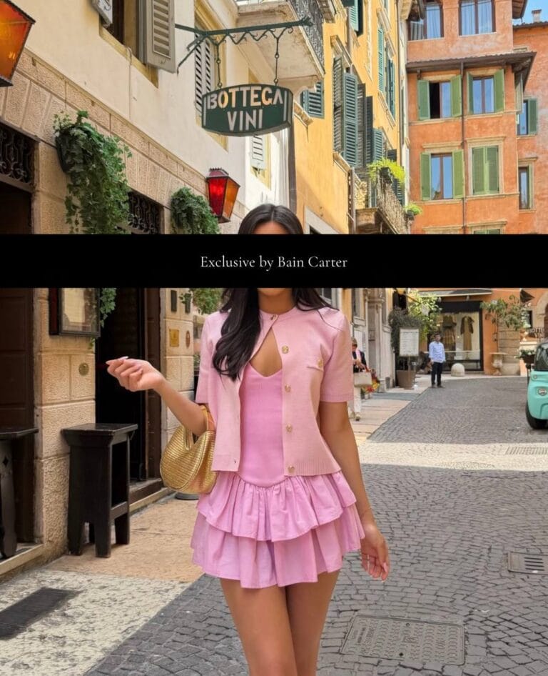 Anisa walking through a traditional street in the centre of Venice.
