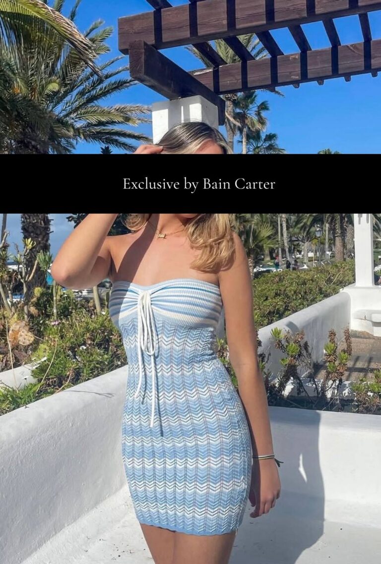Clara wearing a white dress in Tenerife