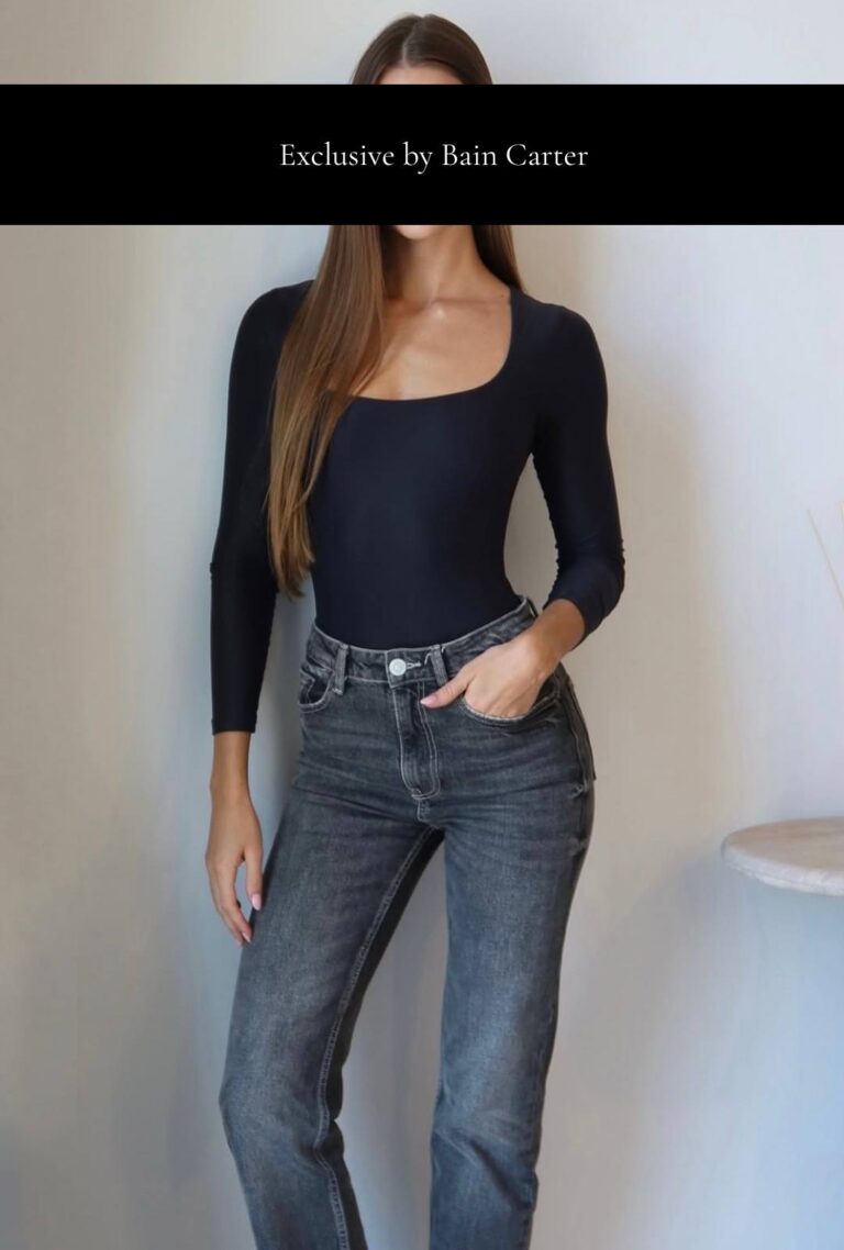 Alessandra wearing a black top and jeans in Dubai